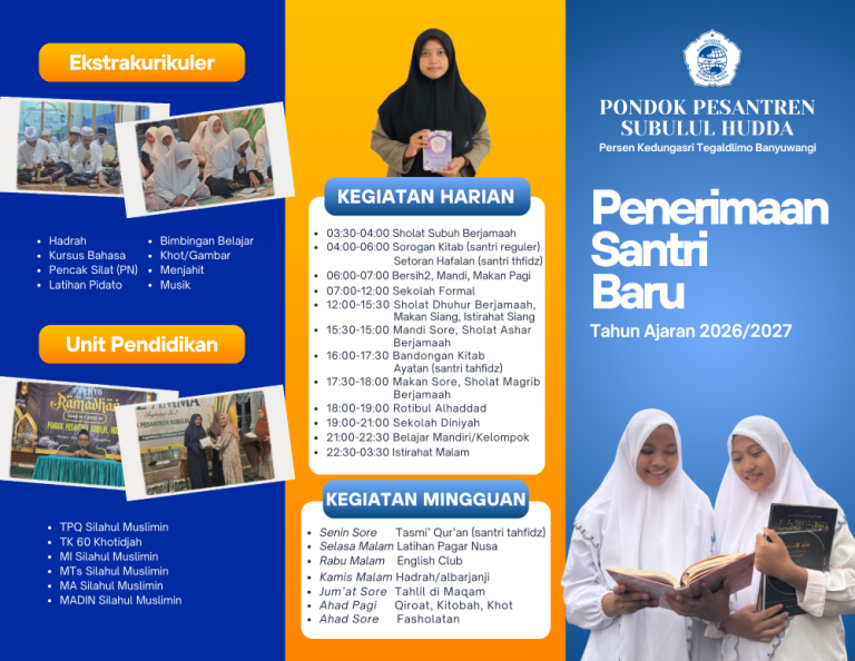 Penerimaan Santri Baru Tahun Ajaran 20265-2027